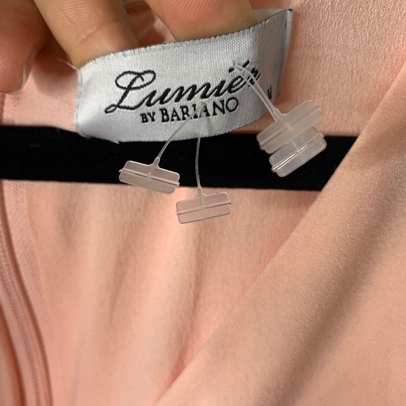 Lumier by Bariano tangerine peach Maxi Dress Formal Gown Lace Bell Sleeve Sz  12 - Picture 7 of 10